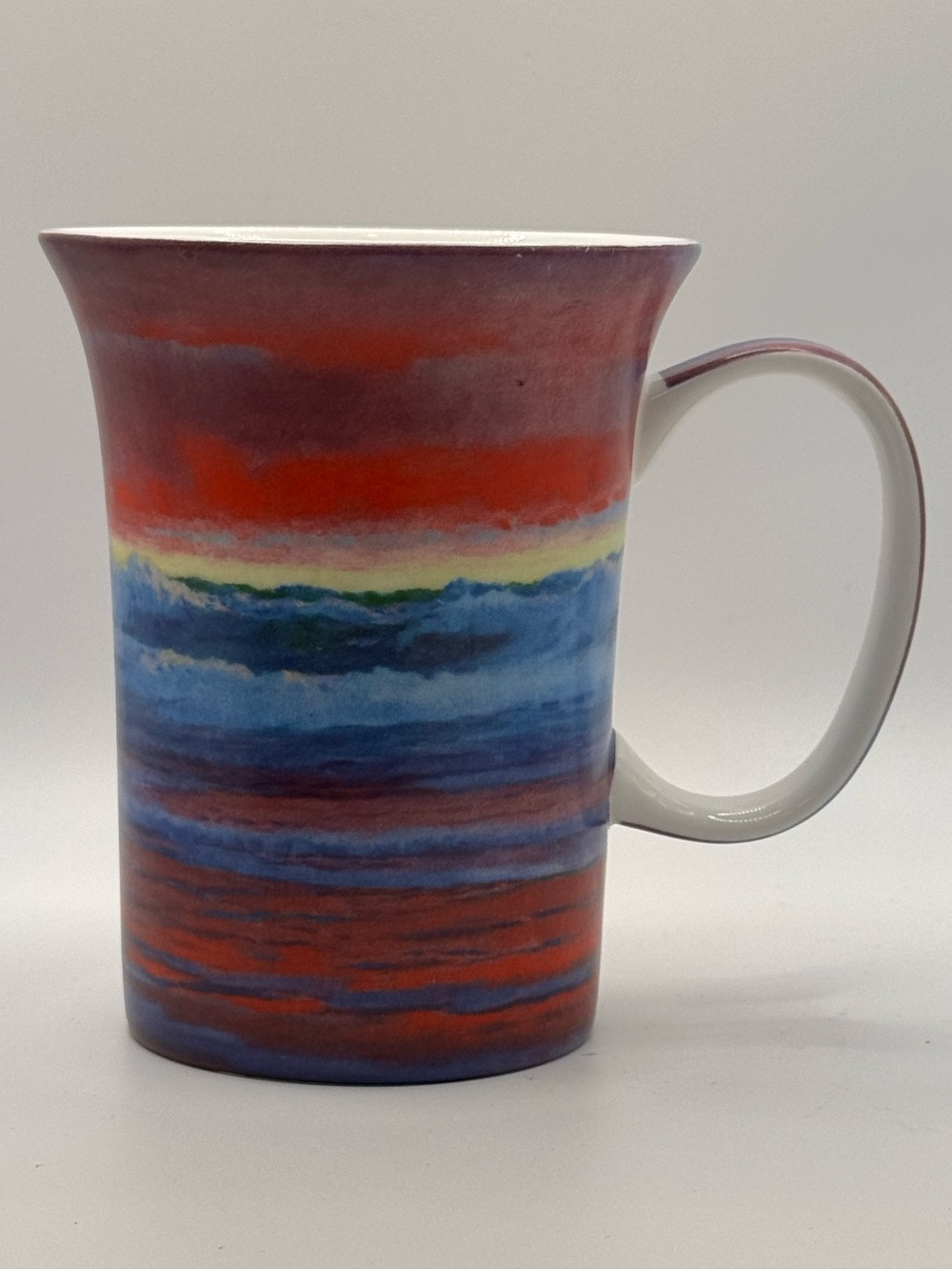 McIntosh Fine Bone China William Blair Bruce Stormy Red Sunset Mug. 11 fl oz.